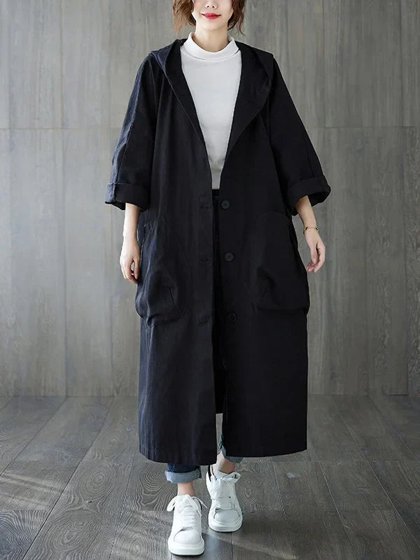 Trench-coat avec capuche pour femmes