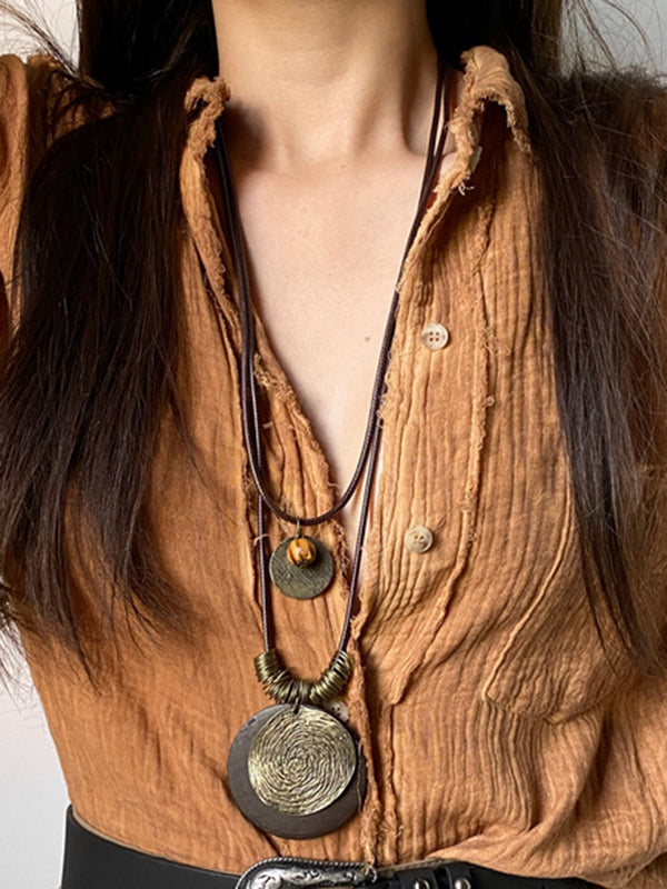 Collier géométrique à double rang