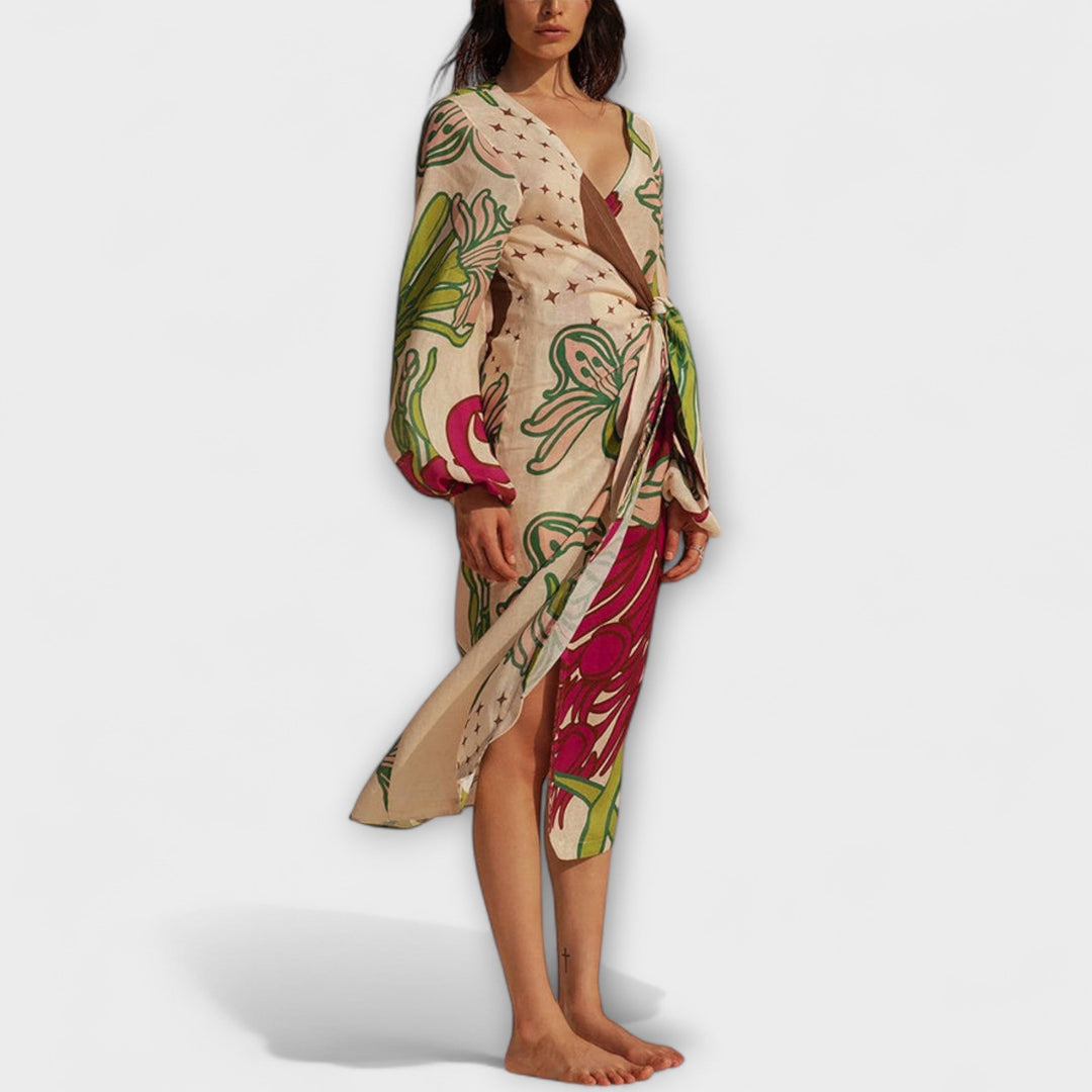 Tracey - Robe maxi avec ceinture à la taille