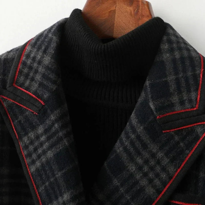 Manteau long à carreaux élégant, intemporel et chaud pour femmes