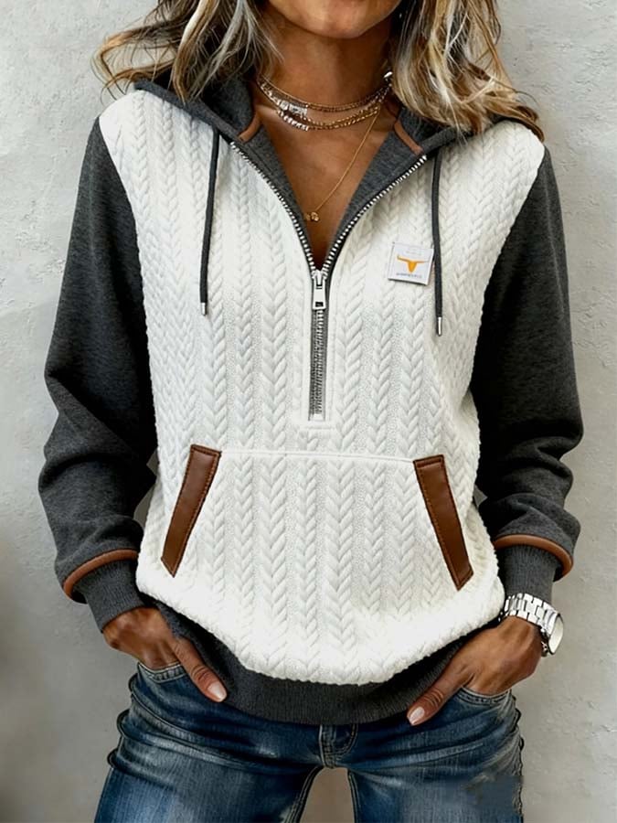 Mara | Sweat à capuche décontracté pour femmes avec un bloc de couleur frappant