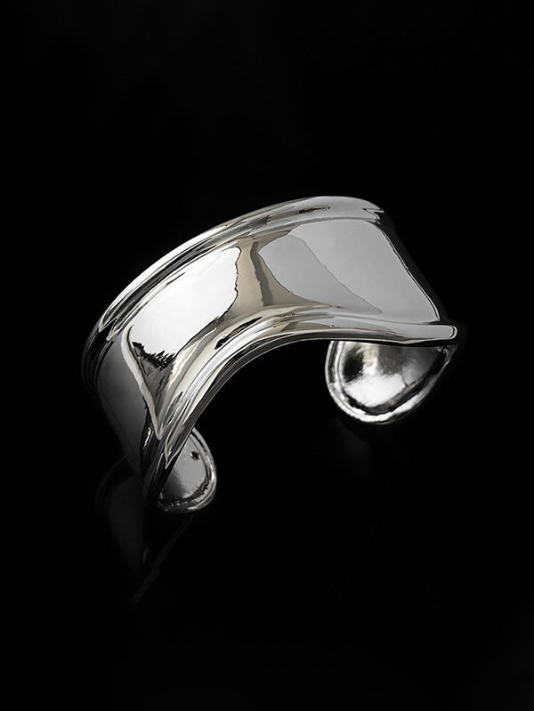 Bracelet géométrique à coupe irrégulière, couleur unie