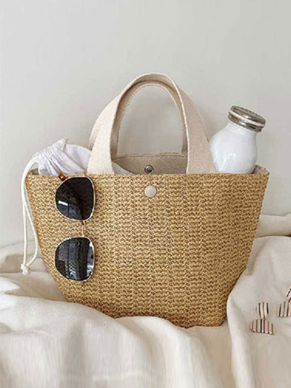 Sac à main tressé à empiècements