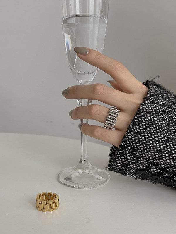 Bague originale simple et cool de couleur unie