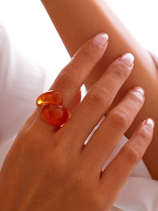 Bague géométrique couleur unie