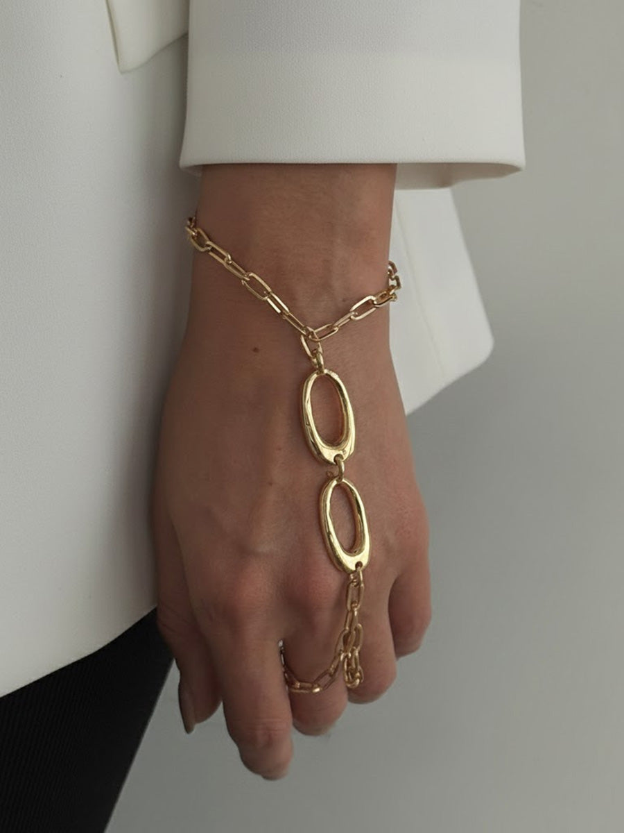 Bracelet géométrique à chaîne