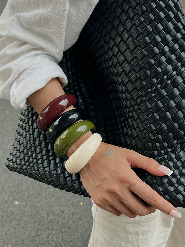 Parure bracelet et bague géométrique brillante