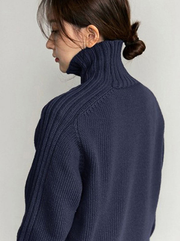 Pull simple à col roulé