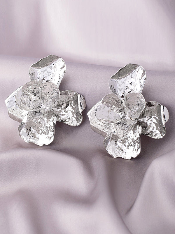 Boucles d'oreilles brillantes en forme de fleur