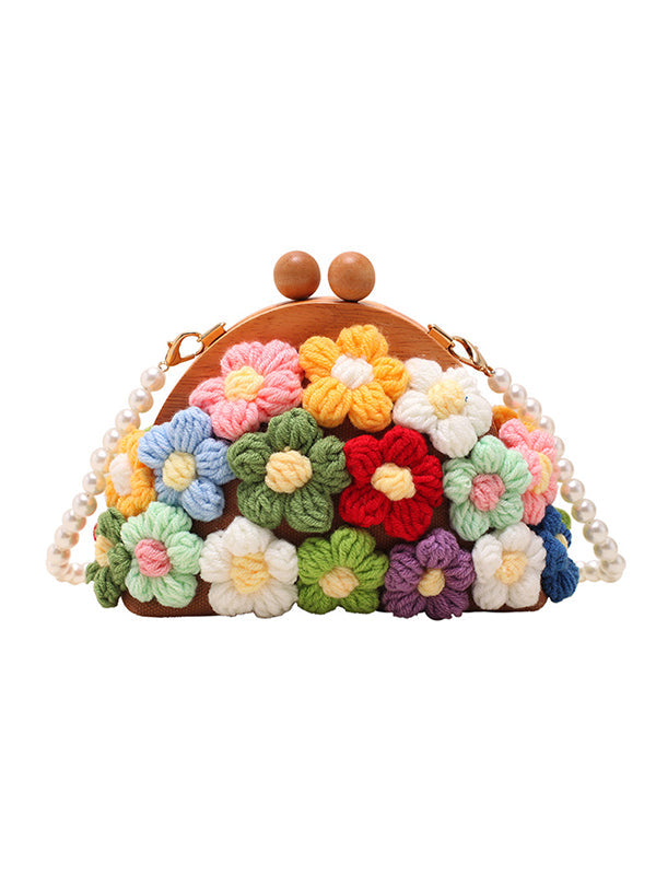 Sac à main à chaîne, en forme de fleur
