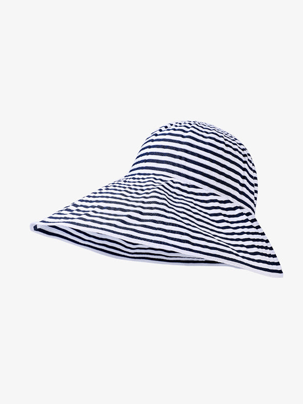 Chapeau de soleil rayé à empiècements