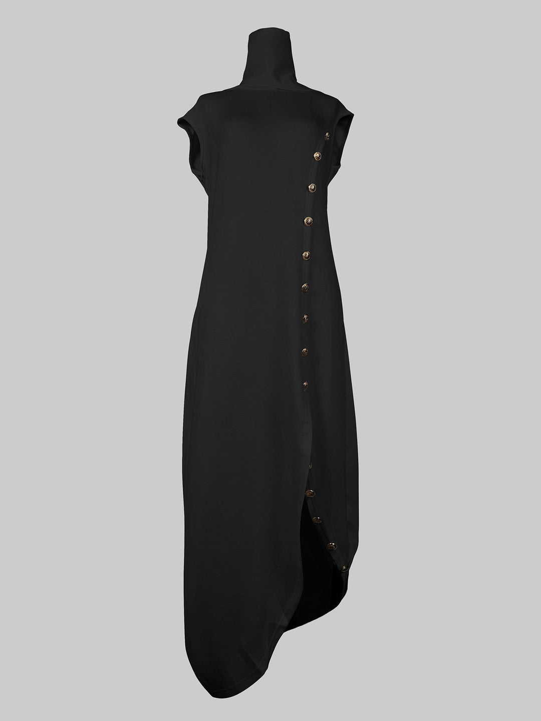 Robes longues amples sans manches, couleur unie, fendues sur le côté, col châle