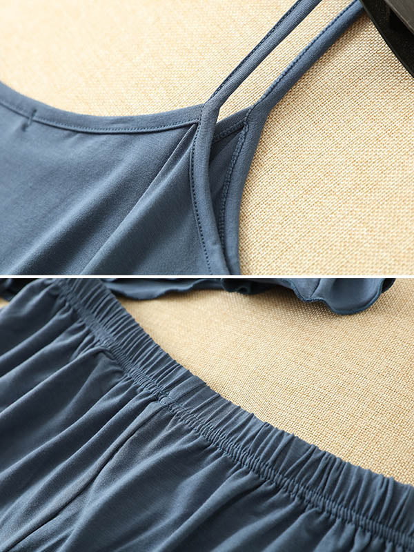 Gilet en modal 9 couleurs – Pyjama deux pièces sexy ample horts