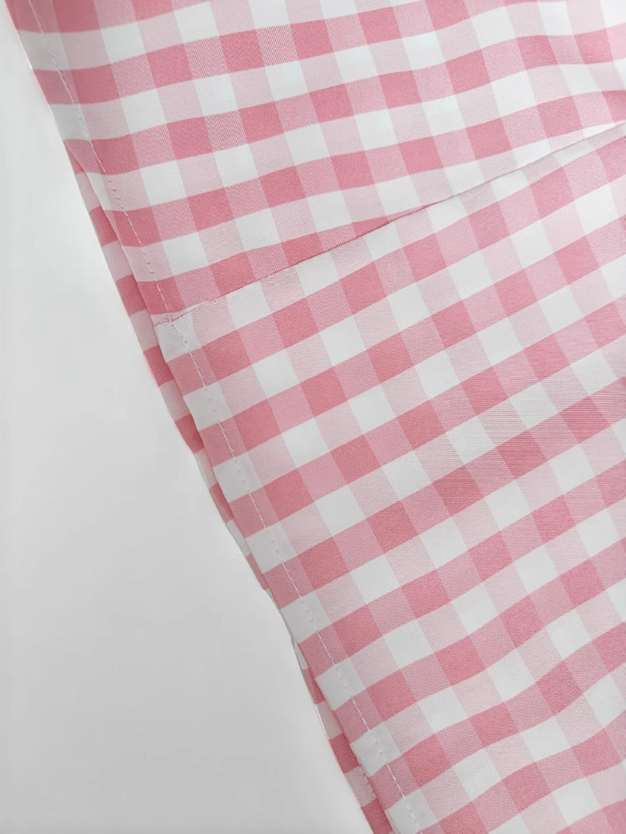Robe longue unie ajourée à fermeture éclair, à empiècements, sans manches, taille haute, à col rond, couleur contrastée