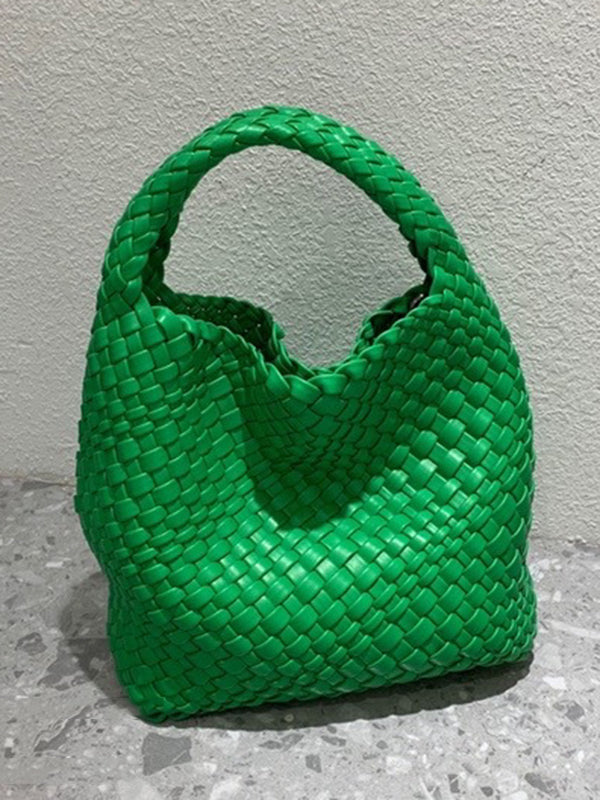 Sac à main tressé couleur unie
