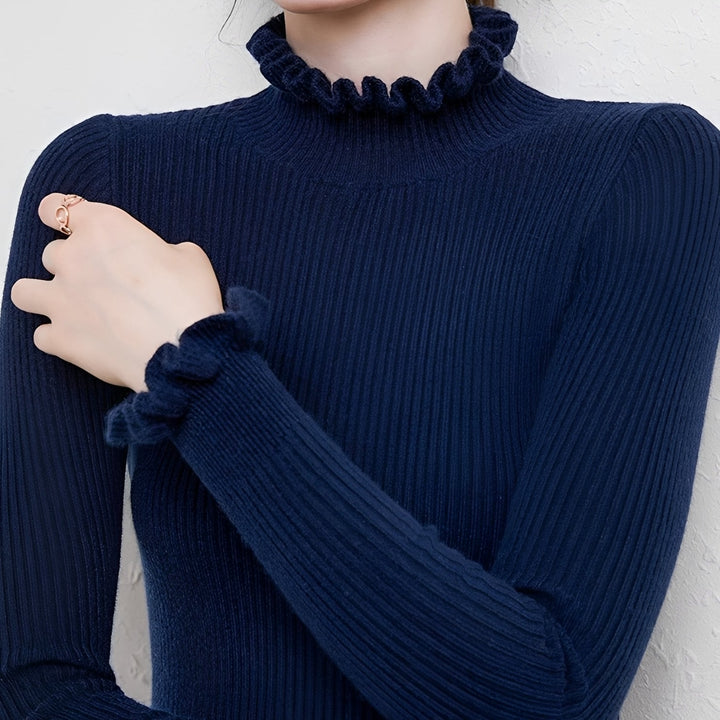 Alva - Pull féminin élégant avec col roulé