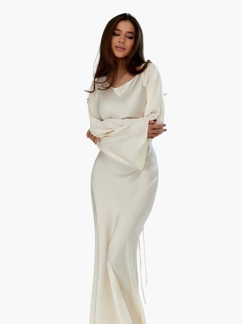 Adelgunde | Robe Maxi à Manches Longues pour Femmes avec Silhouette Élégante