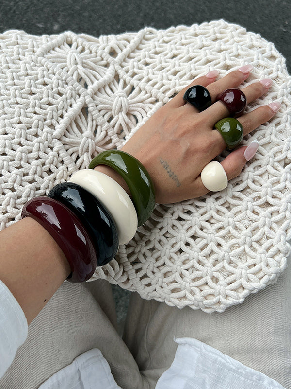 Parure bracelet et bague géométrique brillante