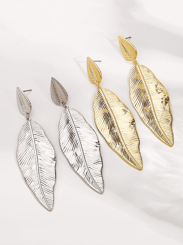 Boucles d'oreilles pendantes en forme de feuilles