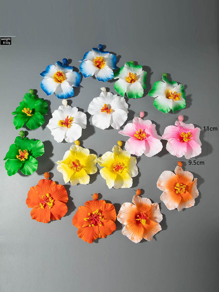 Boucles d'oreilles pendantes en forme de fleur