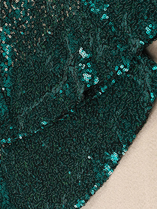 Pantalon brillant coupe slim, en dégradé, à sequins, couleur contrastée