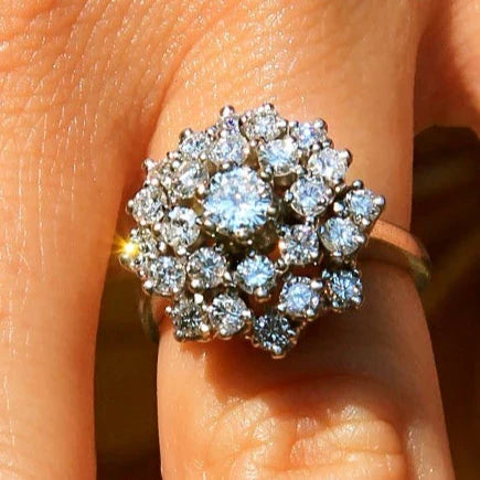 Bague Vintage Blume Zirkonia
