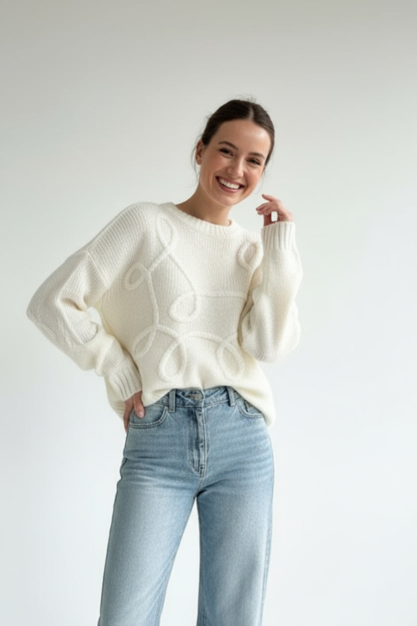 Sienna | Pull en tricot surdimensionné pour femmes avec col rond