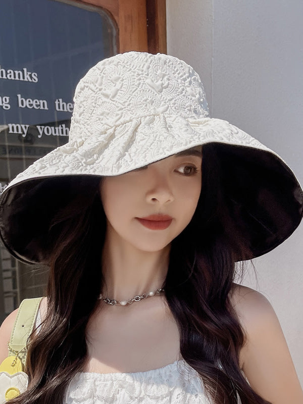Chapeau de pêcheur floral anti-UV simple, chapeau de soleil