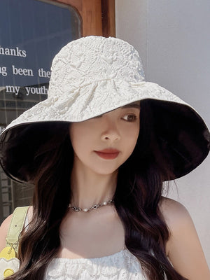 Chapeau de pêcheur floral anti-UV simple, chapeau de soleil