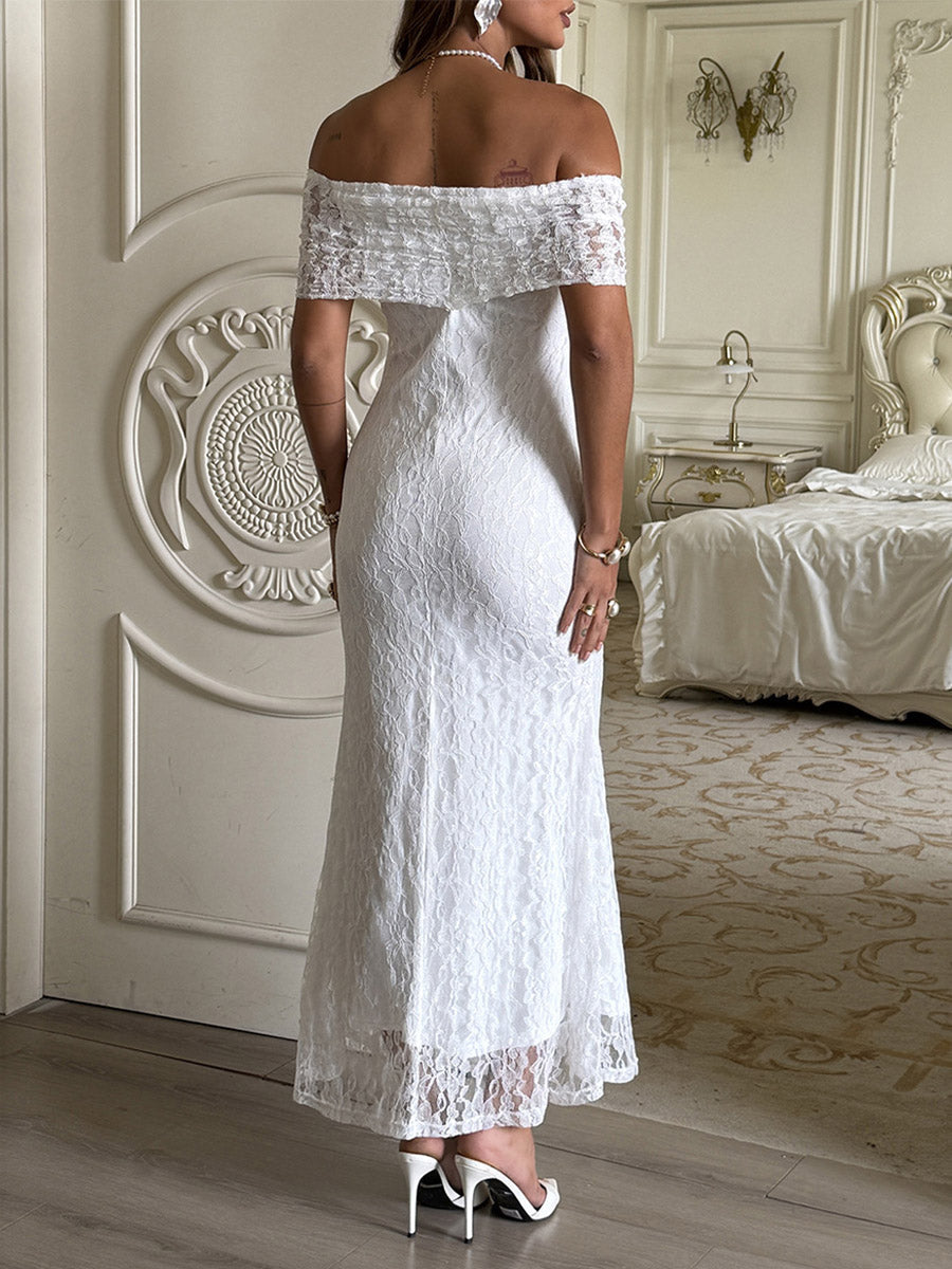 Robe longue transparente taille haute, sans manches, en jacquard, à empiècements, asymétrique à une épaule, couleur unie
