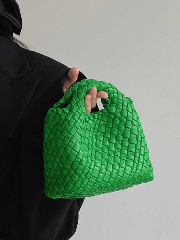 Sac à main tressé couleur unie