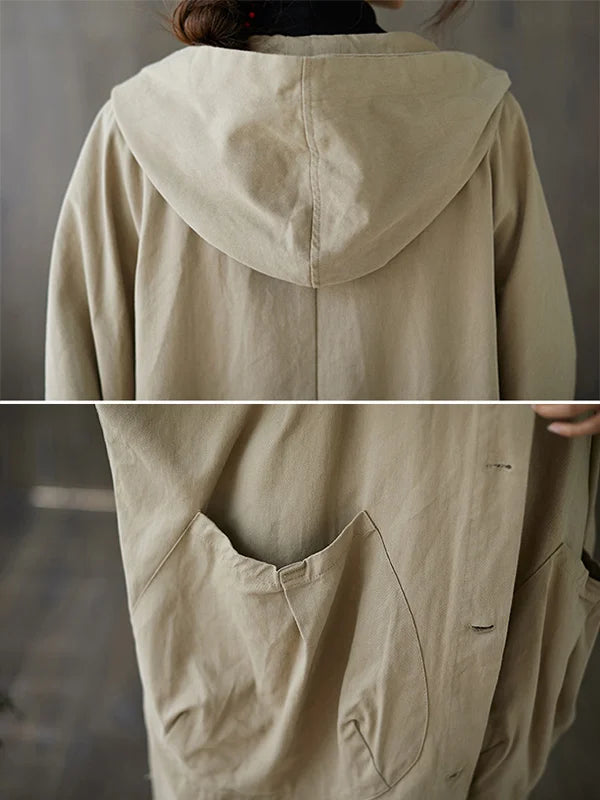 Trench-coat avec capuche pour femmes