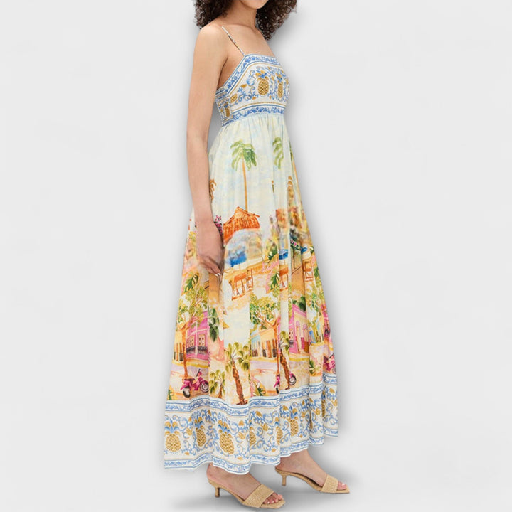 Luira – Robe maxi à tomber avec motif multicolore