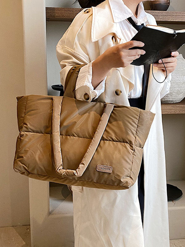Sac cabas matelassé à empiècements
