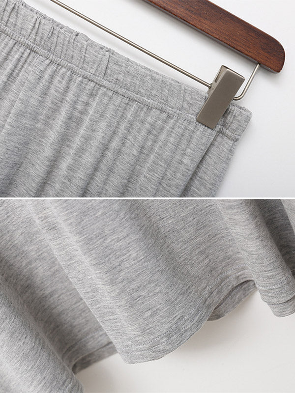 Robe pyjama ample en modal à manches longues et fente sur le côté