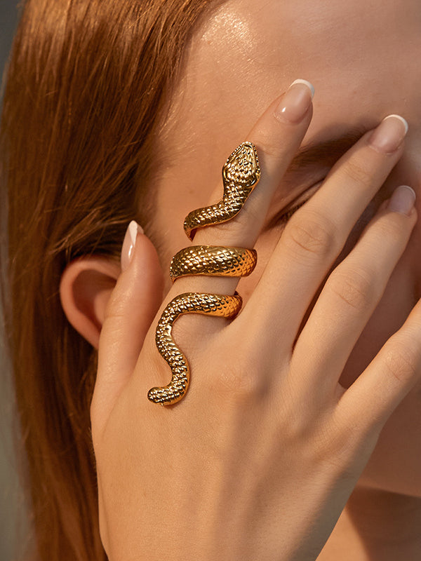 Bague en forme de serpent, couleur unie