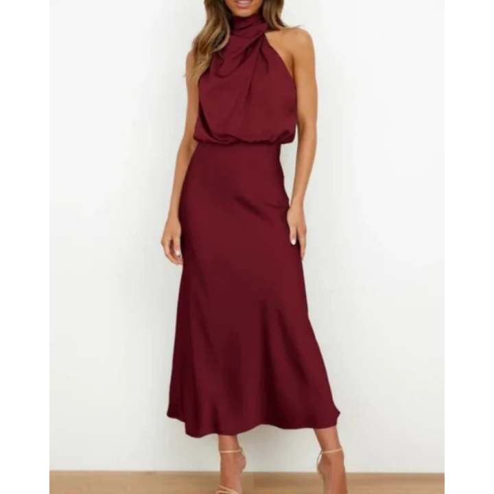 Alina | Robe de soirée midi à dos nu pour femmes
