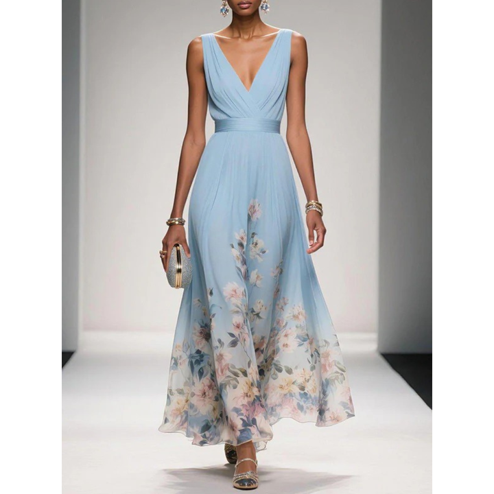Alva | Robe maxi à motif floral pour les fêtes