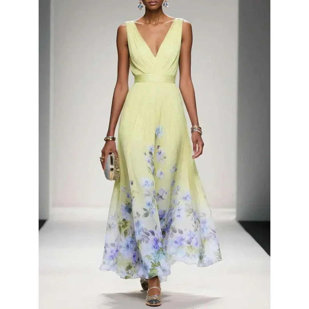 Alva | Robe maxi à motif floral pour les fêtes