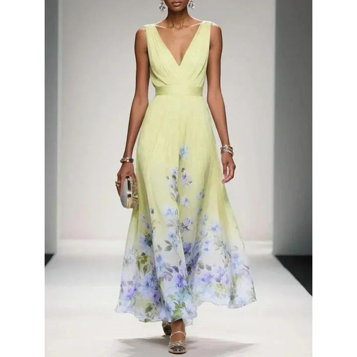 Alva | Robe maxi à motif floral pour les fêtes