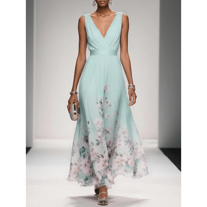 Alva | Robe maxi à motif floral pour les fêtes