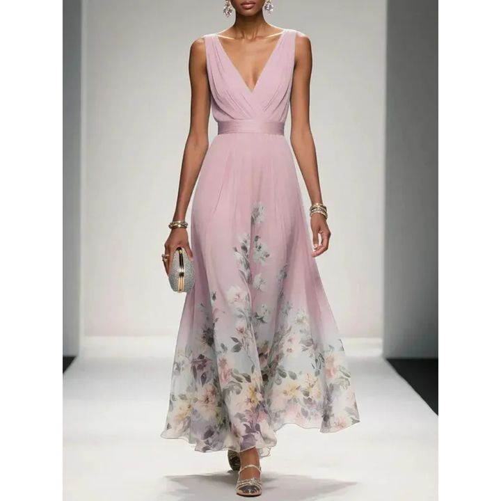 Alva | Robe maxi à motif floral pour les fêtes