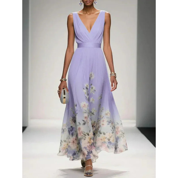 Alva | Robe maxi à motif floral pour les fêtes