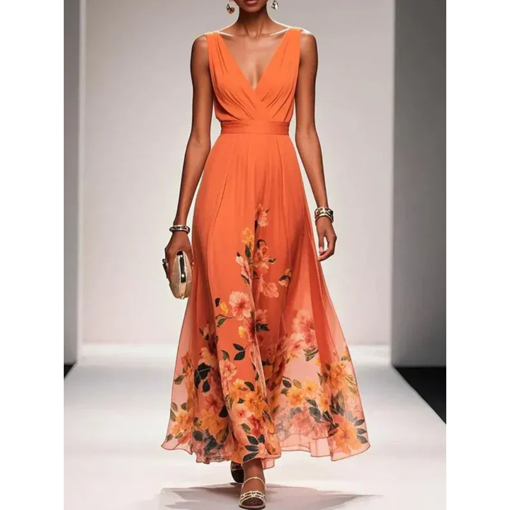 Alva | Robe maxi à motif floral pour les fêtes