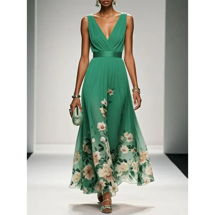 Alva | Robe maxi à motif floral pour les fêtes