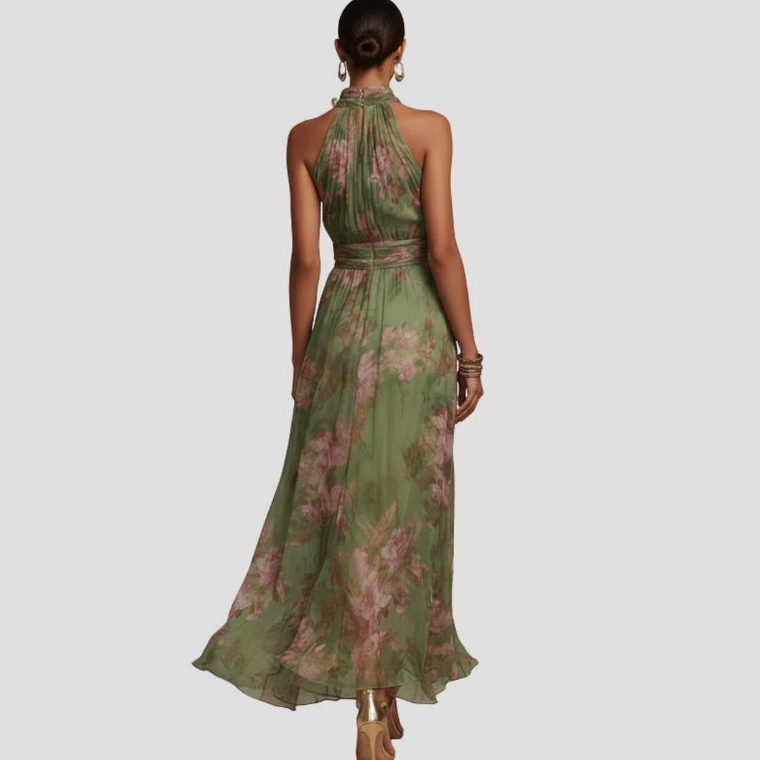 Amadea | Robe Maxi à Fleurs à Dos Nu pour Femmes