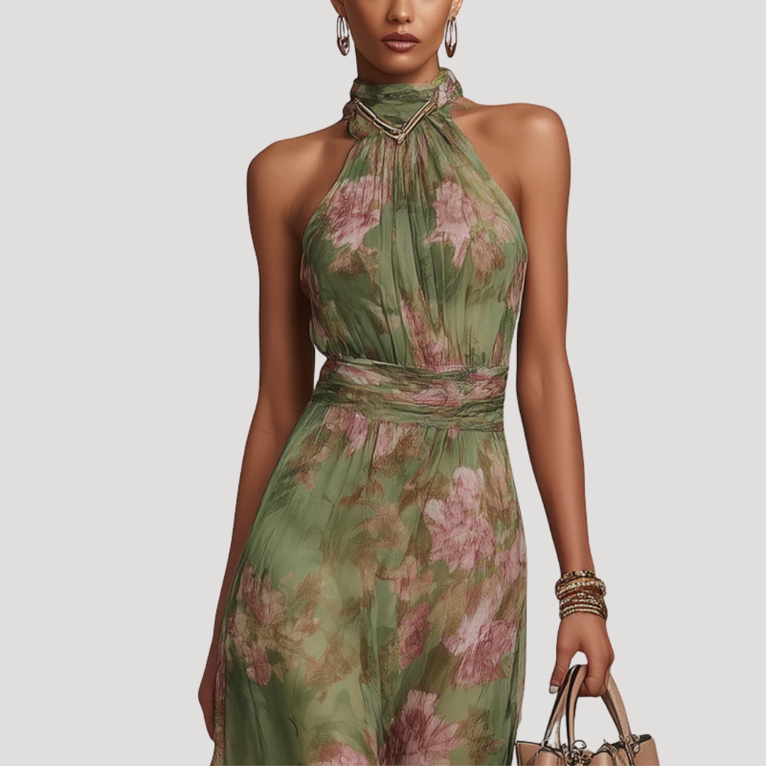 Amadea | Robe Maxi à Fleurs à Dos Nu pour Femmes
