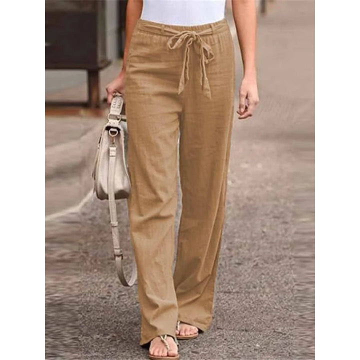 Amelie | Pantalon Palazzo Large Femme avec Ceinture à Nouer