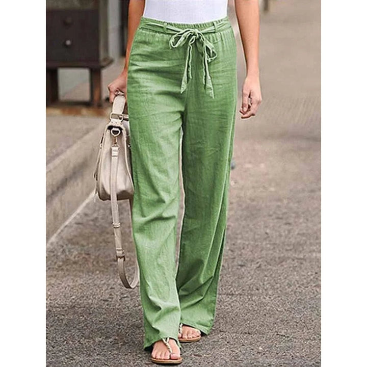 Amelie | Pantalon Palazzo Large Femme avec Ceinture à Nouer