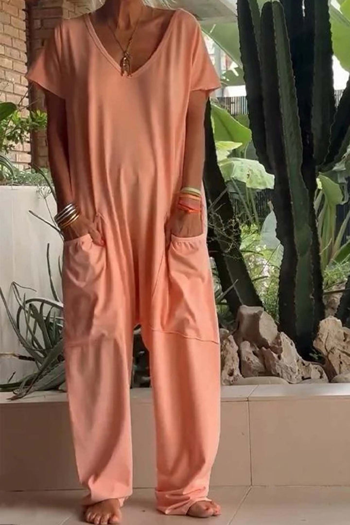 Amira | Combinaison à Encolure en V pour Femmes à Manches Courtes